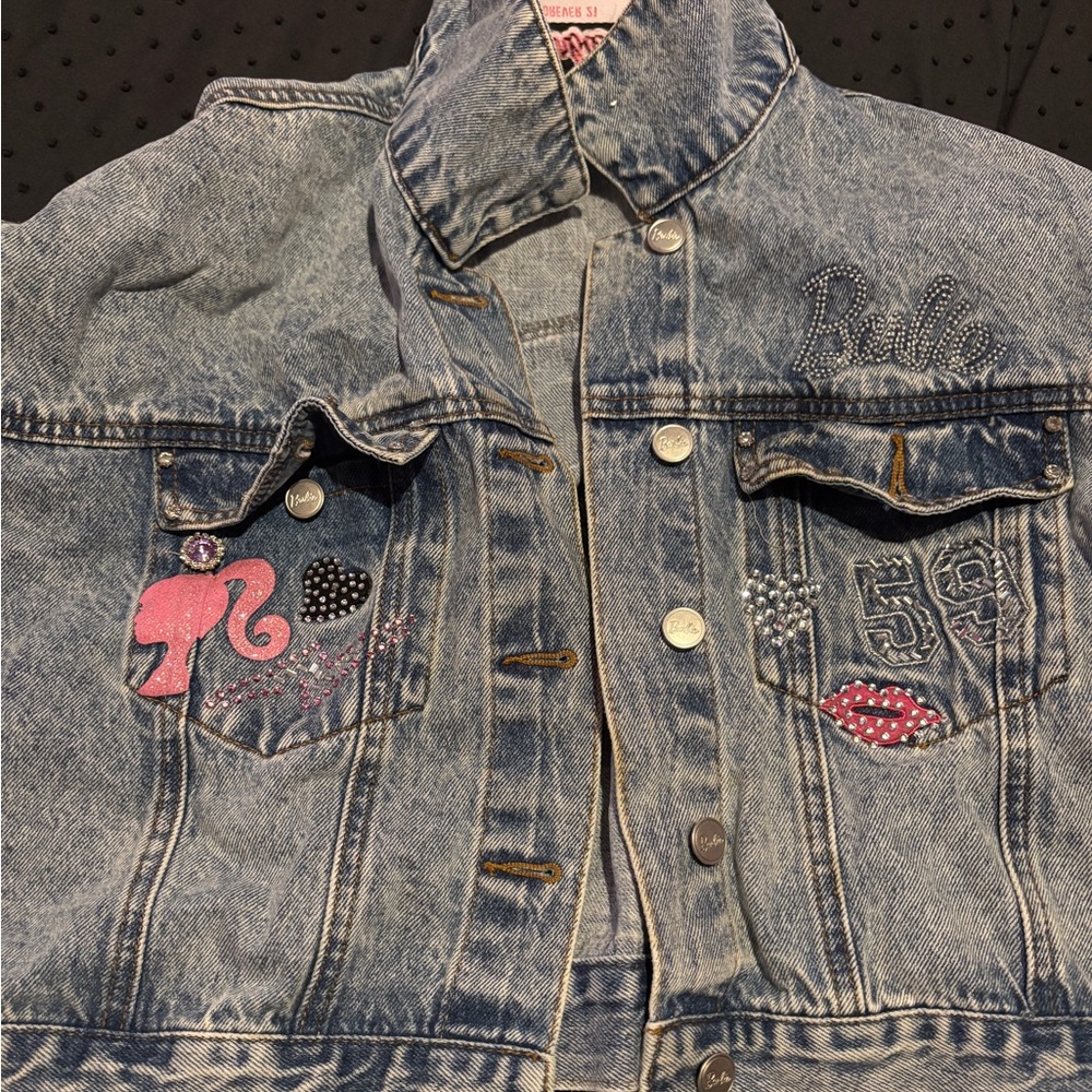 Barbie Kids Jean Jacket with Pink and Blue Accents